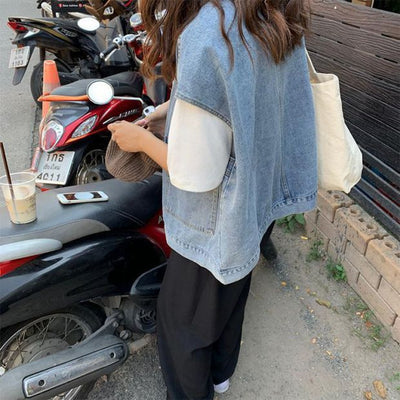Chaleco Denim Suelto sin Mangas para Mujer - Estilo Coreano Primavera - Image 9