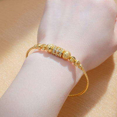 Pulsera Dorada de Esferas Africanas Árabe para Mujer - Image 8