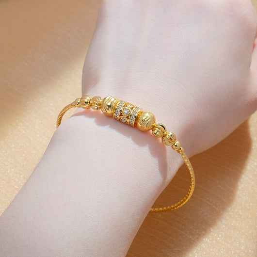 Pulsera Dorada de Esferas Africanas Árabe para Mujer - Image 8