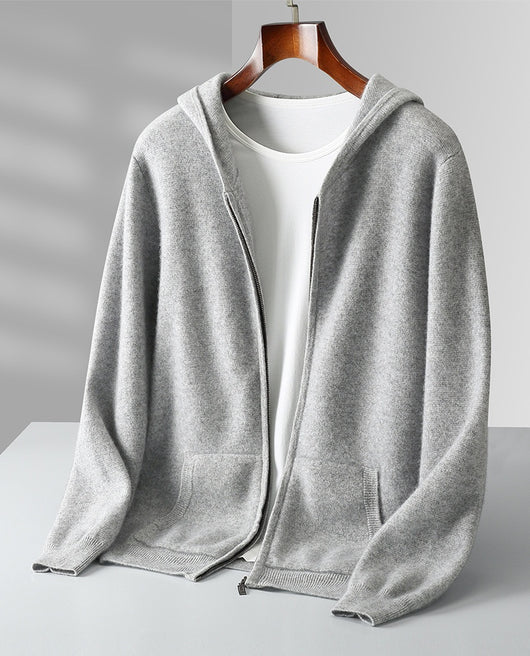 Cardigan de Lana con Cierre y Capucha para Hombre - Image 21