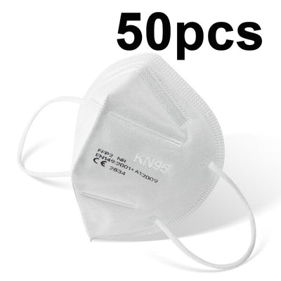 White FFP2 NR KN95 dust-proof face mask with ear loops, indicating a quantity of 200 pieces. - Image 2