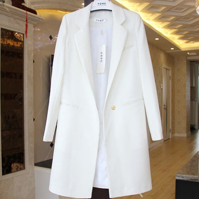 Blazer Largo Primavera Mujer Talla Grande Manga Larga Efecto Adelgazante - Image 19