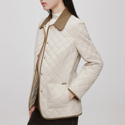 Chaqueta Acolchada de Algodón Ligero Clásica con Diseño Diamante - Image 12