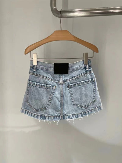 Falda Denim Vintage con Dobladillo Deshilachado - Image 8