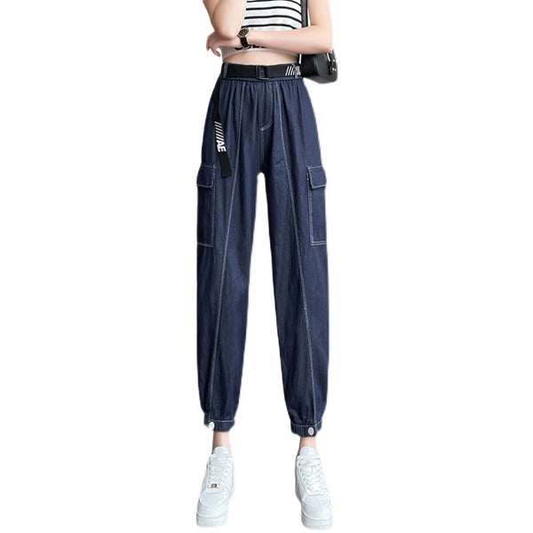 Pantalones Harem Denim Tencel Versátiles