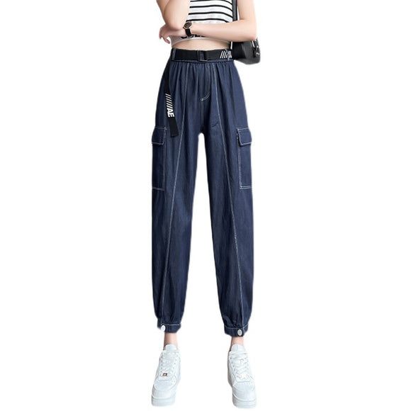Pantalones Harem Denim Tencel Versátiles