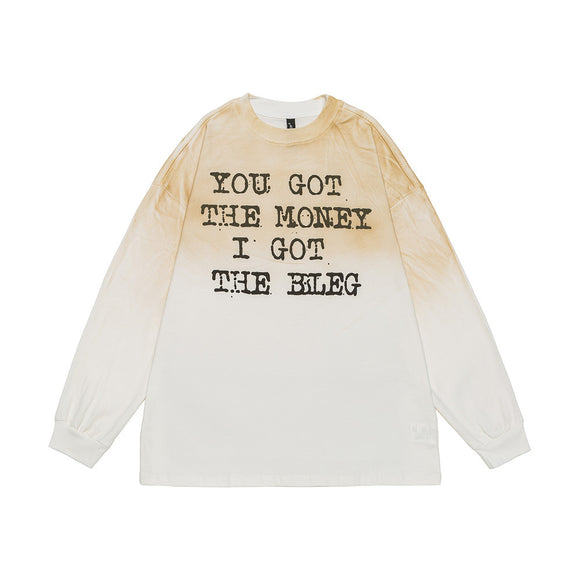 Camiseta Suelta con Estampado de Letras Unisex
