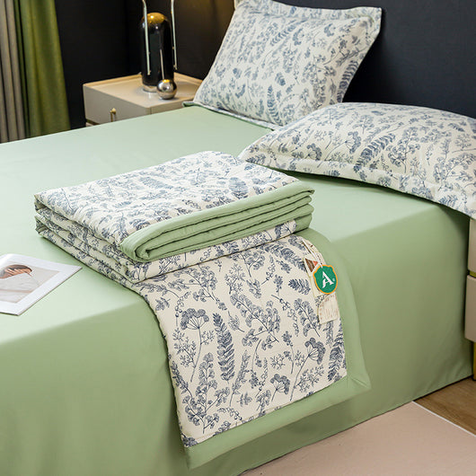 Juego de Cama Doble Verano Algodón y Lino Transpirable 4 Piezas - Image 10