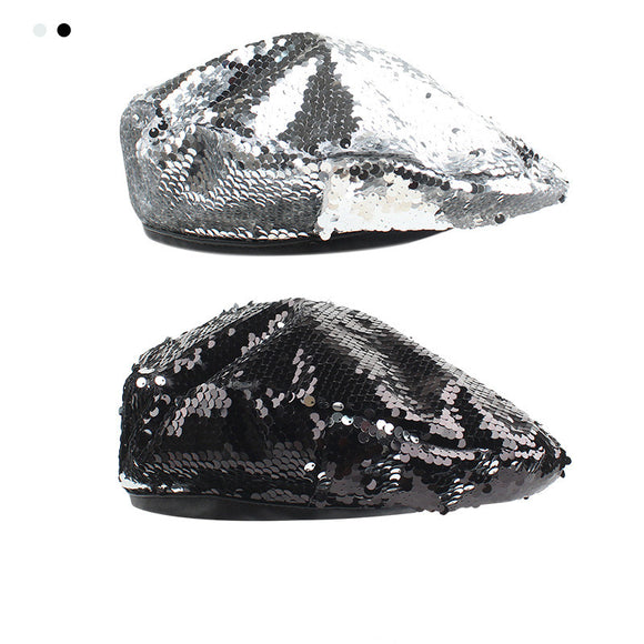 Gorra Coreana Brillante con Lentejuelas - Estilo Trendy para Mujer