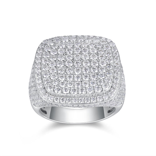 Anillo de Diamante Cuadrado Royal con Moissanita Premium, Plata S925 y Baño de Platino para Hombre - Image 2