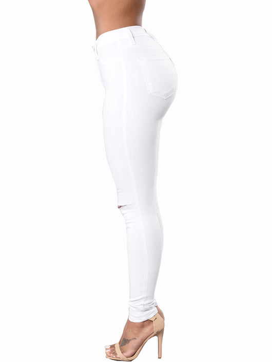 Jeans Lápiz para Mujer con Detalles Rotos en Cadera - Image 7