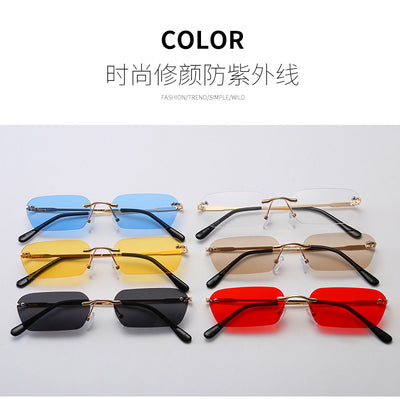 Gafas de Sol Rectangulares sin Montura UV400 - Unisex Estilo Peekaboo - Image 7
