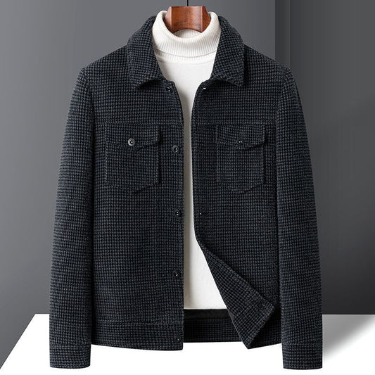 Abrigo de Lana Forrado en Fleece Estilo Coreano Casual Trendy para Hombre - Image 2