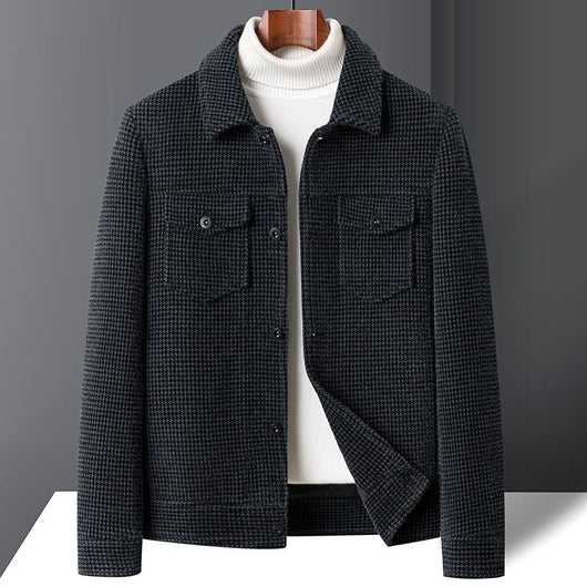 Abrigo de Lana Forrado en Fleece Estilo Coreano Casual Trendy para Hombre - Image 2