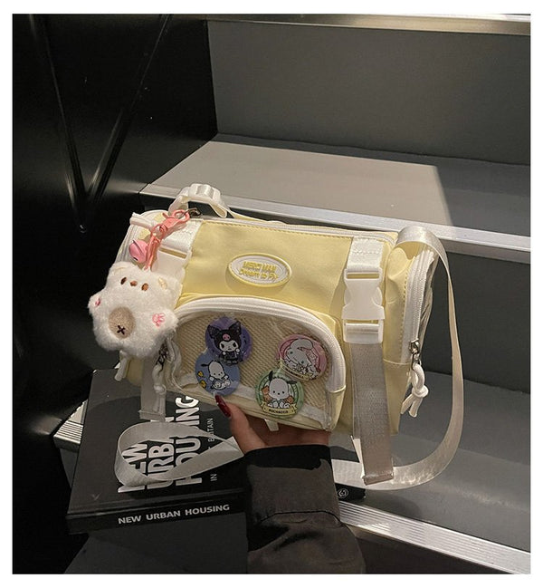 Bolsa Crossbody Transparente Estilo Preppy