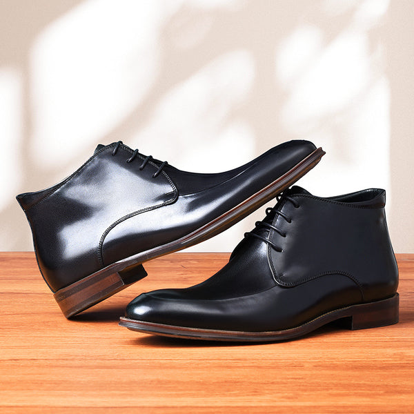 Botas Formales de Cuero Genuino Premium - Zapatos Ejecutivos de Altura