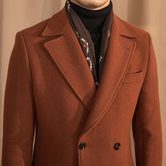 Casaco Longo de Lã Transpassado - Elegância e Aconchego