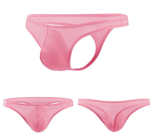 Tanga de Tiro Bajo para Hombre - Seda de Hielo Transparente y Sexy - Image 3
