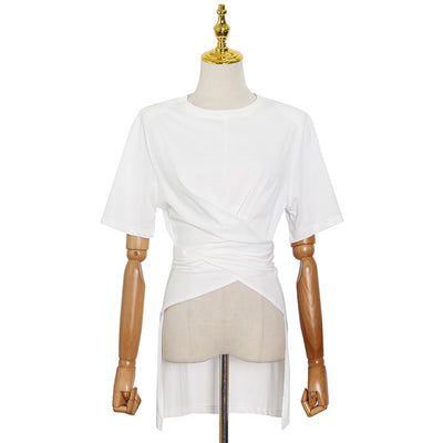Blusa Casual de Cuello Redondo con Tirantes Irregulares - Image 7