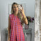 Conjunto Sin Mangas Estampado: Blusa y Pantalón de Cuello Redondo