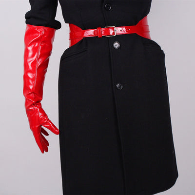 Guantes de Cuero PU Brillante Largos con Ajuste al Codo - Image 10