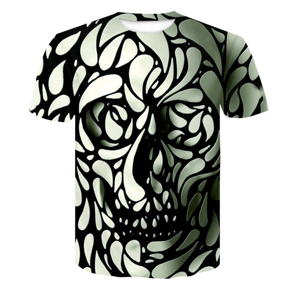Camiseta Suelta Estampada Abstracta Vertigo para Hombre