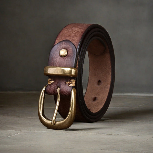 Cinturón de Cuero Genuino para Hombre - Casual y Resistente