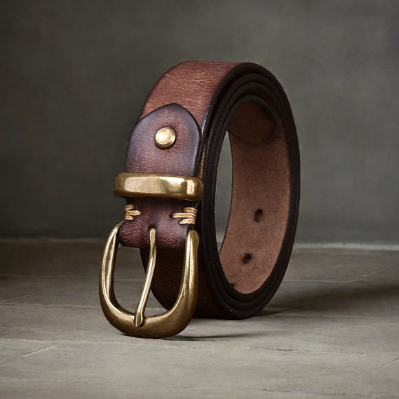 Cinturón de Cuero Genuino para Hombre - Casual y Resistente