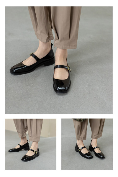 Zapatos Planos de Punta Cuadrada con Botones para Mujer - Image 8