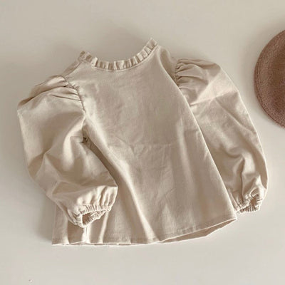 Camisa de Bebé Niña con Cuello de Encaje Plisado en Algodón - Image 3