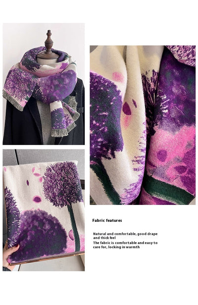 Bufanda de Cachemira Artificial Estampada para Mujer - Chal Grueso a Prueba de Viento - Image 8