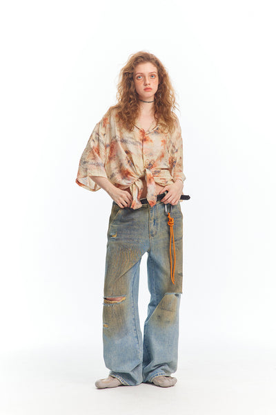 Camisa Teñida a Mano de Manga Corta Unisex - Image 21