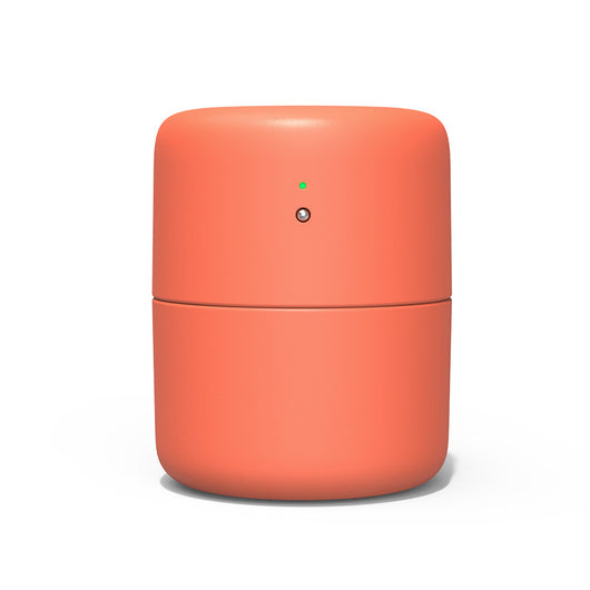 Coral desktop humidifier with a modern cylindrical design, featuring a green indicator light and a power button. - Image 15