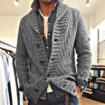 Cardigan Marrón Entallado con Cuello de Solapa y Mangas Largas Acolchado - Image 11