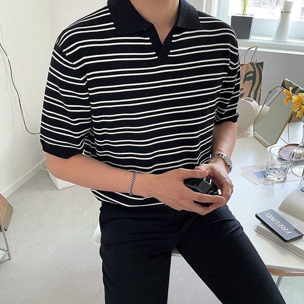 Polo Holgado Verano Estilo Coreano para Hombre