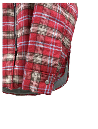 Chaqueta Acolchada de Cuadros Rojo para Hombre con Cierre de Cremallera - Image 18