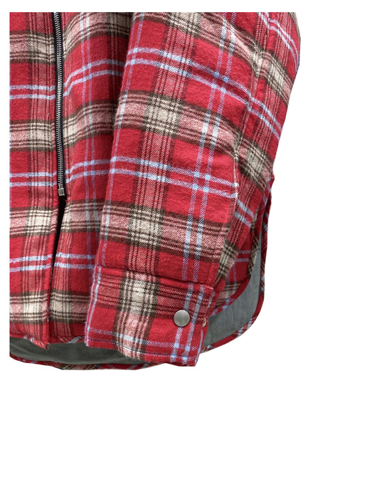 Chaqueta Acolchada de Cuadros Rojo para Hombre con Cierre de Cremallera - Image 18