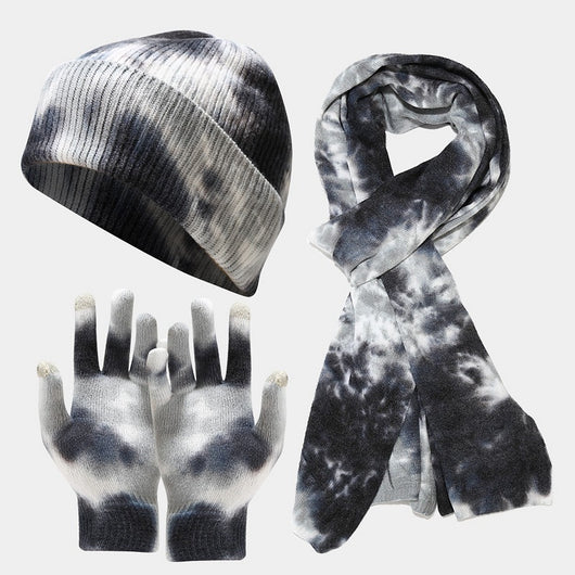 Conjunto Invierno Tie-Dye: Gorro, Guantes y Bufanda para Mujer - Image 4