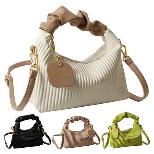 Bolsa Crossbody de Cuero PU con Pliegues Cloud - Elegante y Versátil