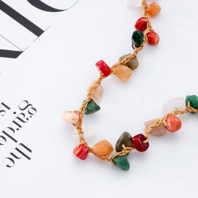 Collar de Piedra de Playa y Cuerda de Cáñamo Tejida a Mano - Image 8