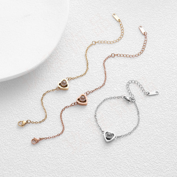 Pulsera de Piedra con Proyección de Foto Personalizada - Amor Eterno