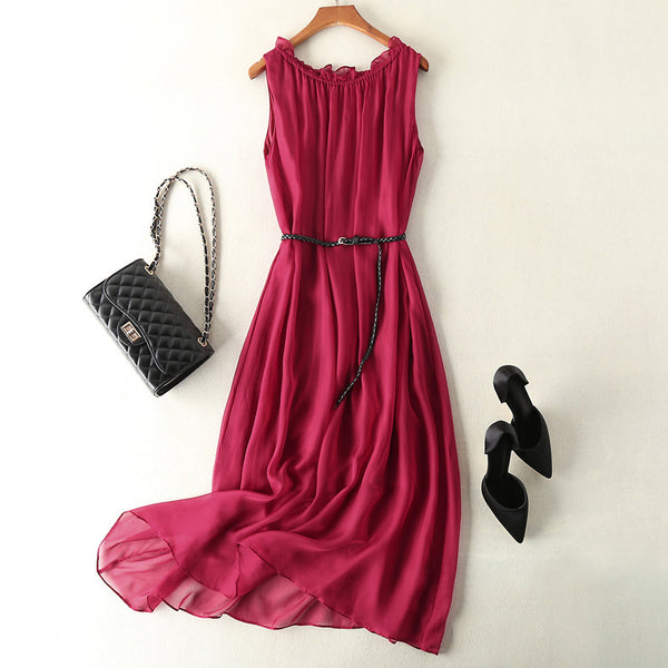 Vestido Chaleco Elegante sin Mangas Efecto Silueta Esbelta