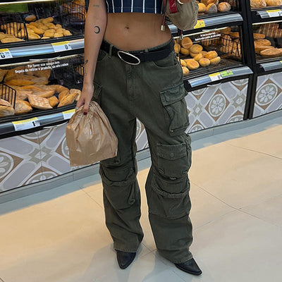 Jeans Rectos para Mujer con Múltiples Bolsillos y Diseño Versátil - Image 4
