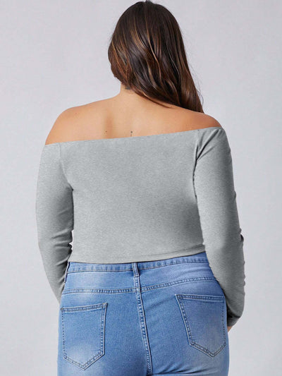 Blusa Elegante Fuera del Hombro Ajustada de Manga Larga para Otoño e Invierno - Image 11
