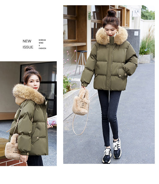 Abrigo de Plumón de Pato Blanco Suelto Estilo Coreano para Mujer - Image 32