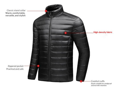 Abrigo de Algodón Slim Fit Talla Grande con Cuello Alto - Cálido y Elegante - Image 18