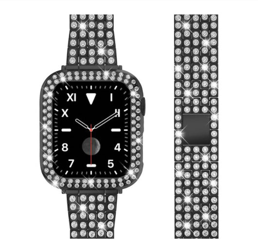 Pulsera de Reloj Metal con Diamantes y Cinco Cuentas Decorativas - Image 2