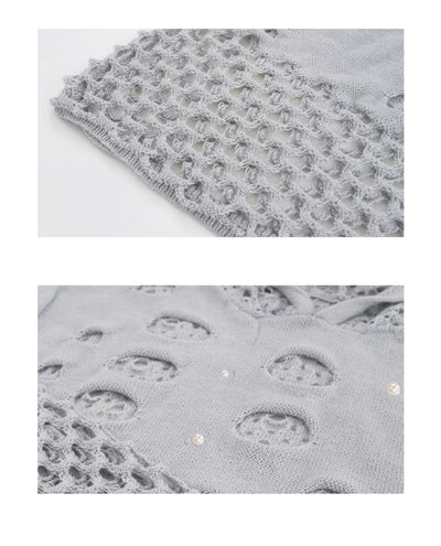 Sudadera con Capucha Hueca para Hombre Primavera Negra con Perlas Decorativas - Image 5