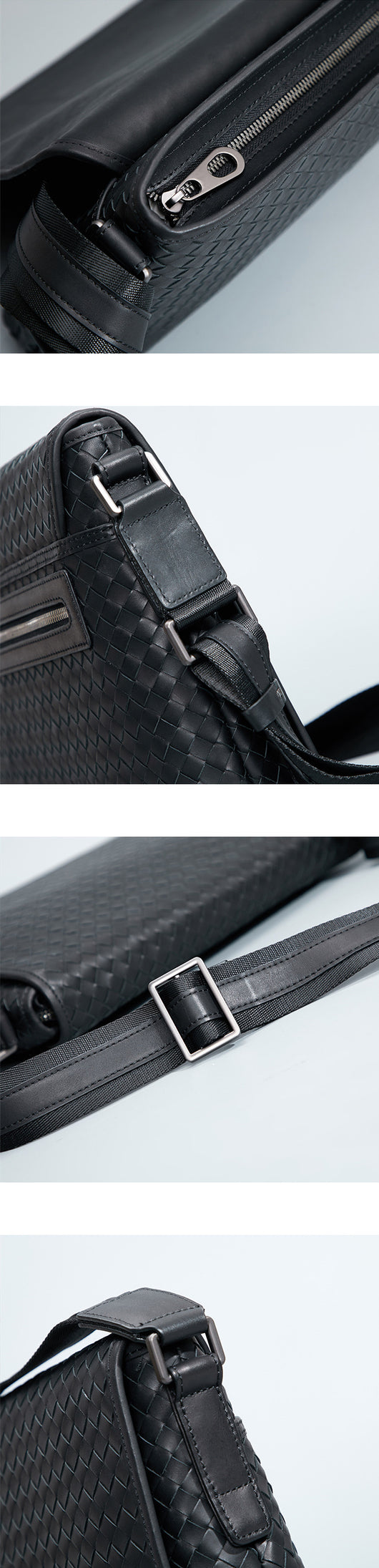 Bolso Mensajero de Cuero Tejido para Hombre - Estilo Ejecutivo - Image 13