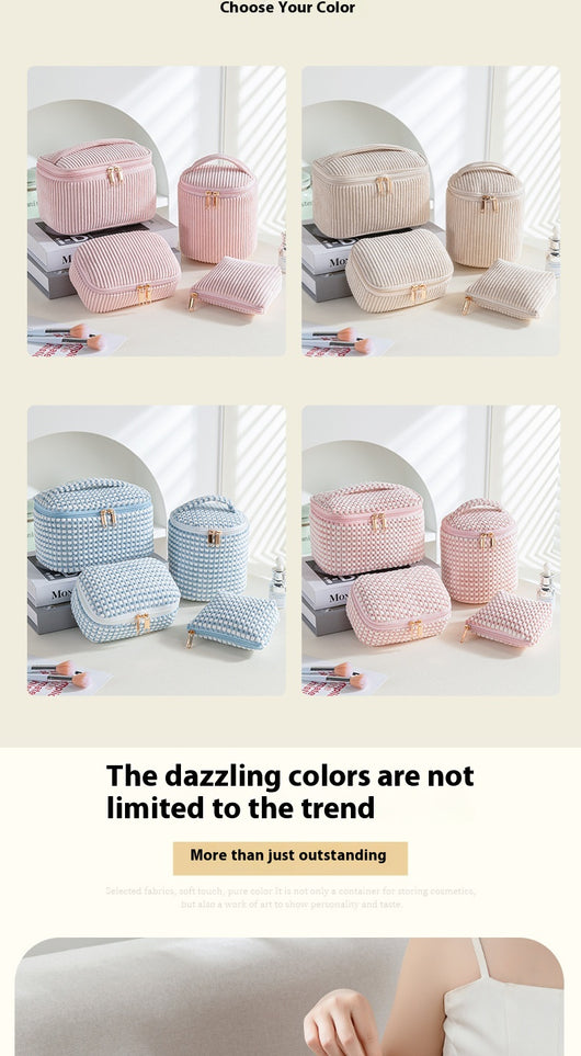 Juego de Bolsas de Viaje para Maquillaje de Franela - Set de 4 Piezas - Image 17